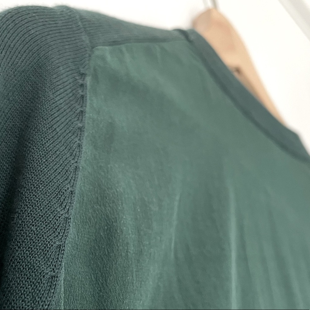 COS Green Silk and Cotton Knit Sweater, Small